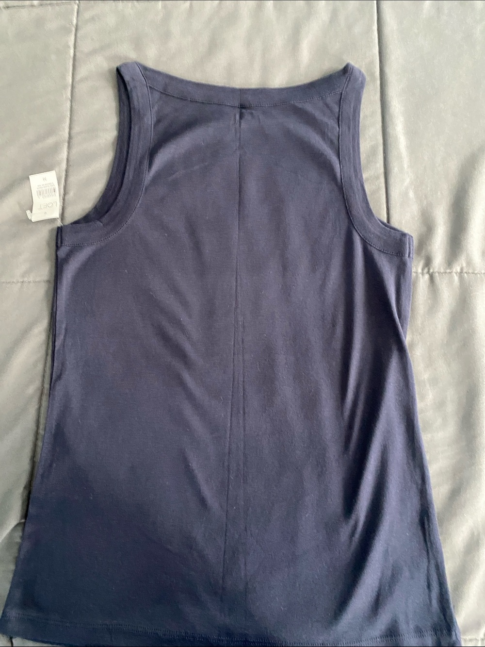 ⭐️4/$20⭐️ LOFT Navy Blue Ribbed Tank Top - Picture 3 of 3